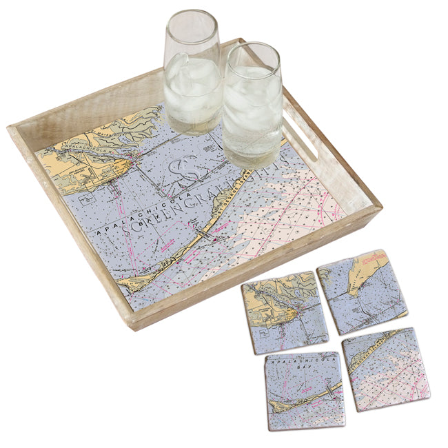 Apalachicola, FL- Marble Coaster Set