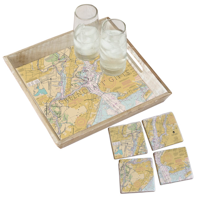 Jersey City, NJ - Marble Coaster Set