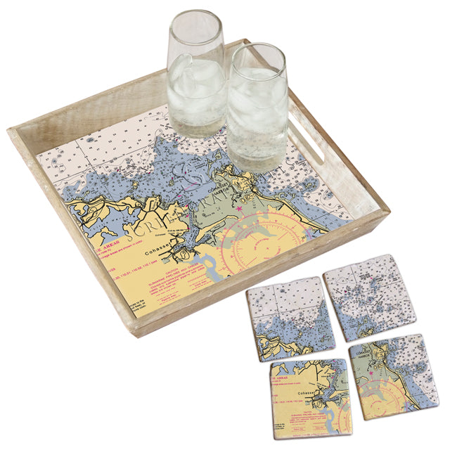 Cohasset, MA  - Marble Coaster Set