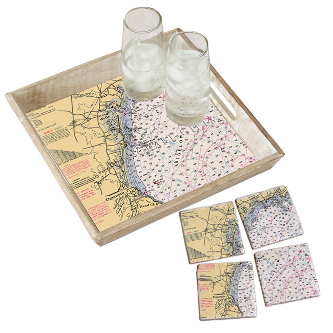 Wells Beach, ME - Marble Coaster Set