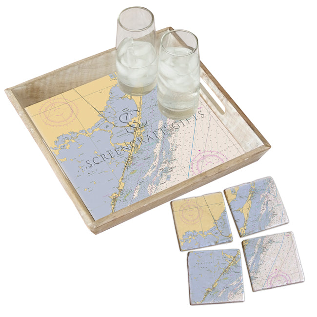 Key Largo, FL  - Marble Coaster Set