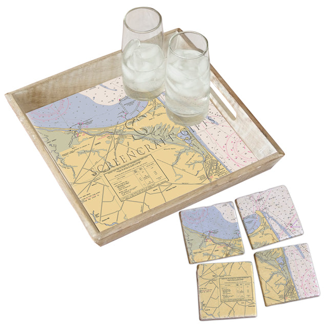 Cape Henlopen, DE- Marble Coaster Set