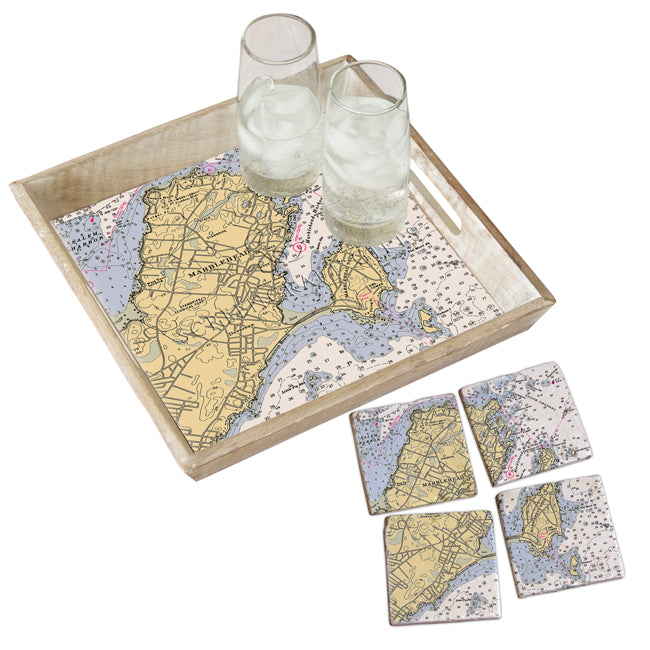 Marblehead, MA- Marble Coaster Set