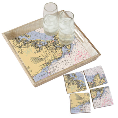 Cape Ann, MA - Marble Coaster Set