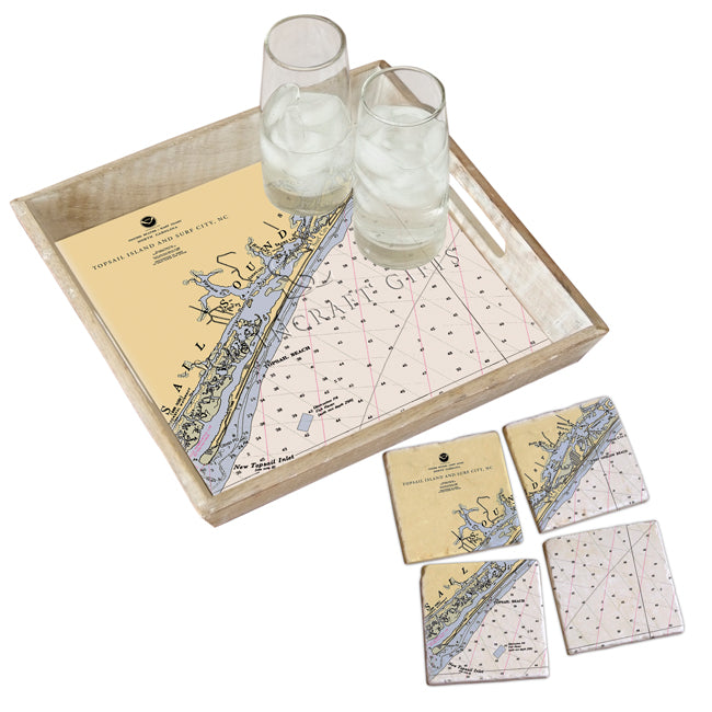 Surf City, NC  - Marble Coaster Set