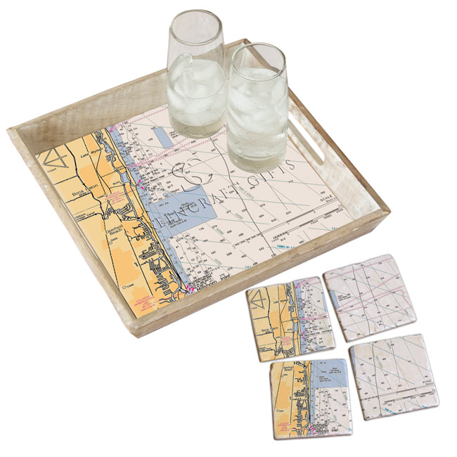 Deerfield Beach, FL - Marble Coaster Set