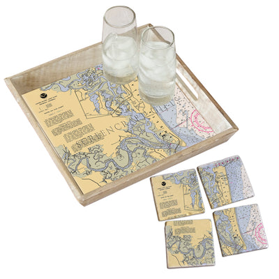 Amelia Island, FL - Marble Coaster Set