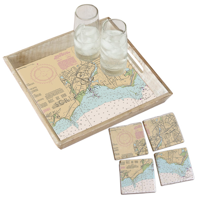 Southport, CT  - Marble Coaster Set