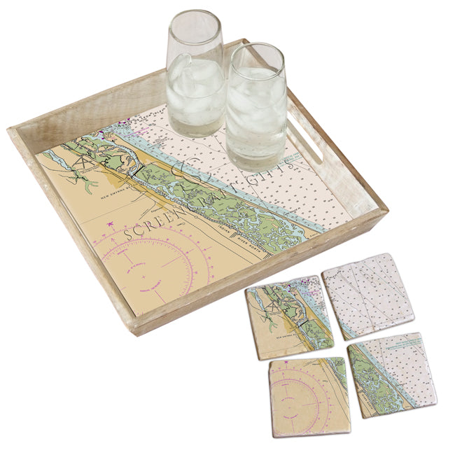 New Smyrna Beach, FL - Marble Coaster Set