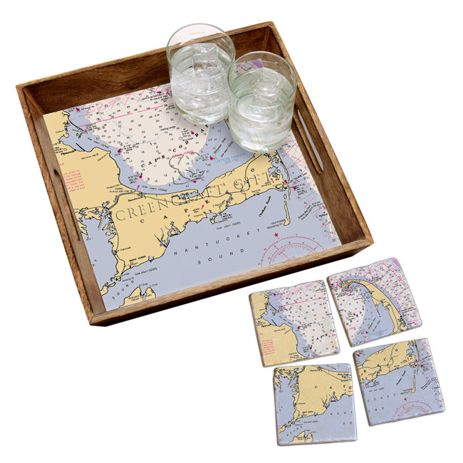 Cape Cod, MA - Marble Coaster Set