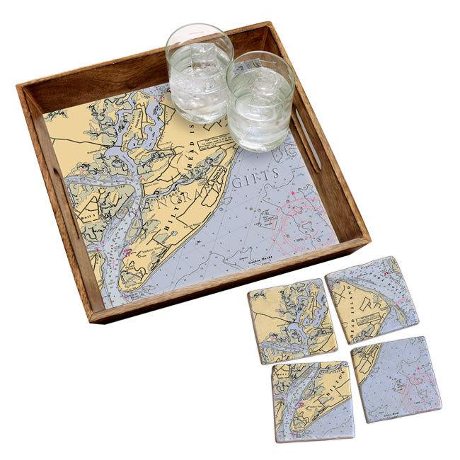 Hilton Head, SC - Marble Coaster Set