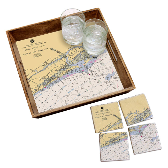 Little River Inlet, SC- Marble Coaster Set