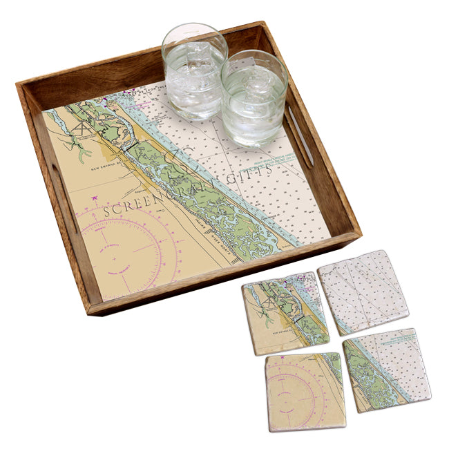 New Smyrna Beach, FL - Marble Coaster Set