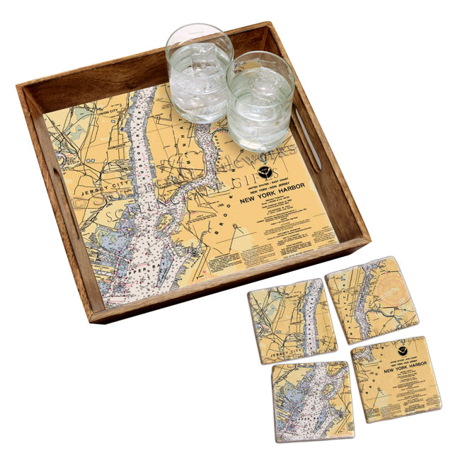 New York, NY - Marble Coaster Set