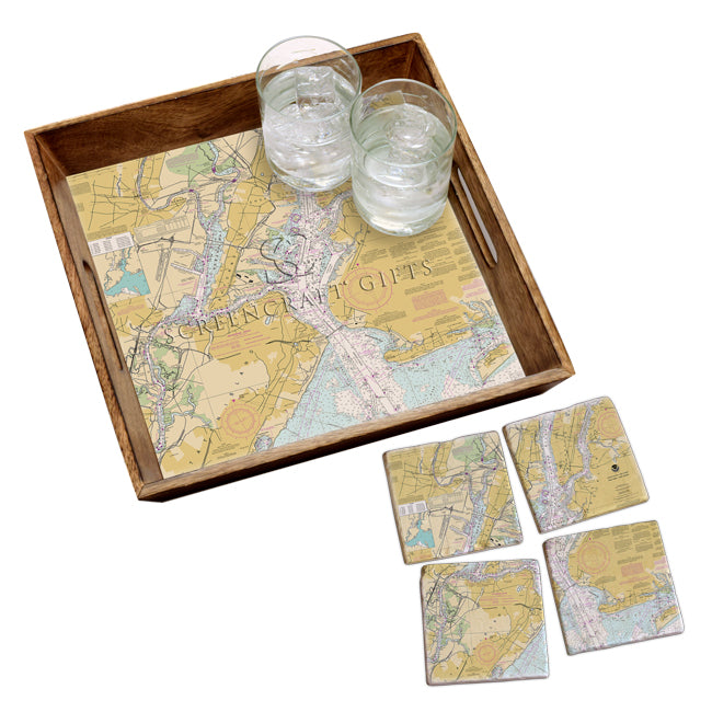 Jersey City, NJ - Marble Coaster Set