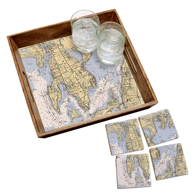 Bristol, RI- Marble Coaster Set