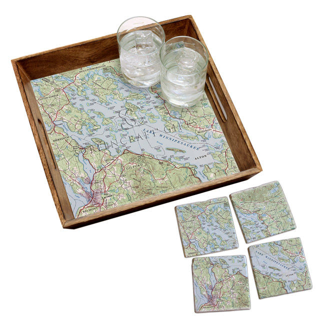 Lake Winnipesaukee, NH -  Marble Coaster Set