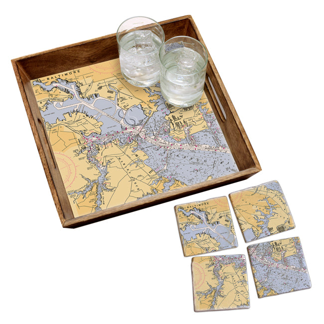 Baltimore, MD - Marble Coaster Set