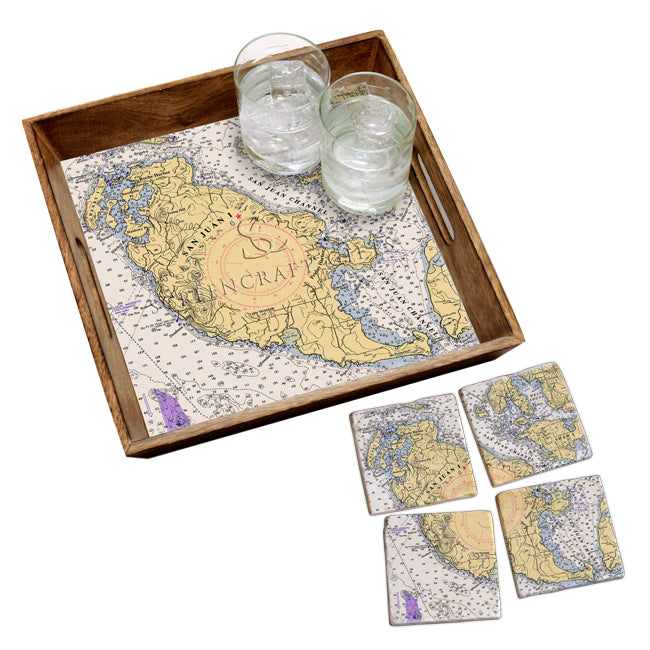 San Juan Island, WA -  Marble Coaster Set