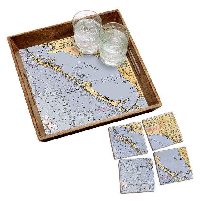 Longboat Key, FL - Marble Coaster Set