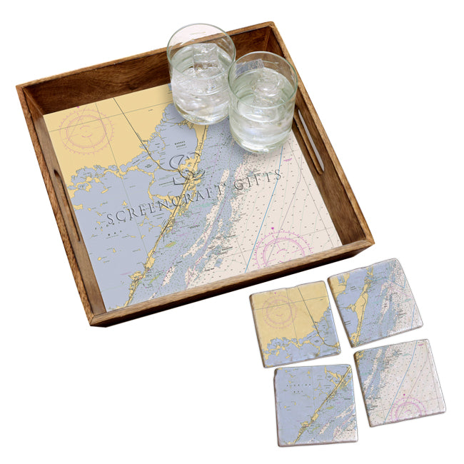 Key Largo, FL  - Marble Coaster Set