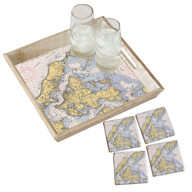 Gardiners Bay, NY - Marble Coaster Set