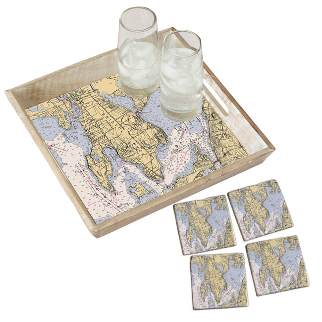 Bristol, RI- Marble Coaster Set