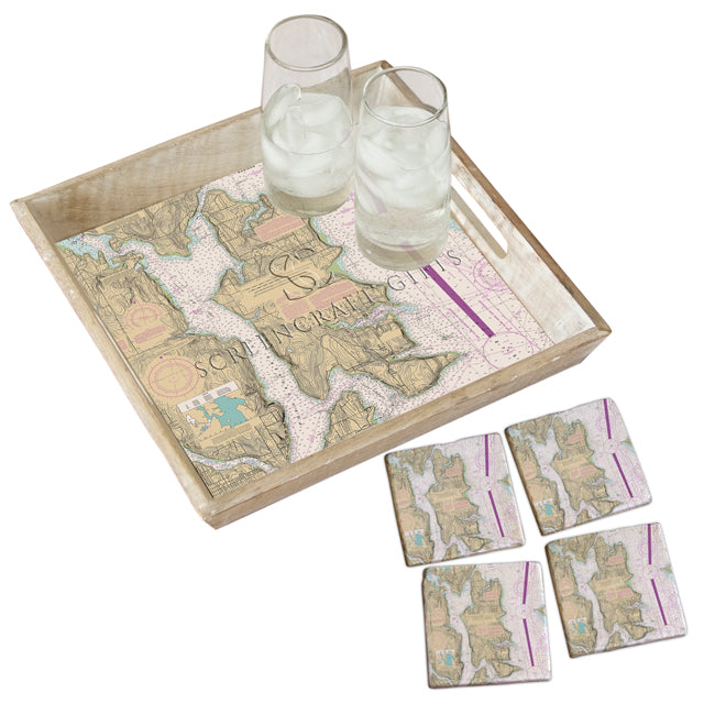 Bainbridge Island, WA -  Marble Coaster Set