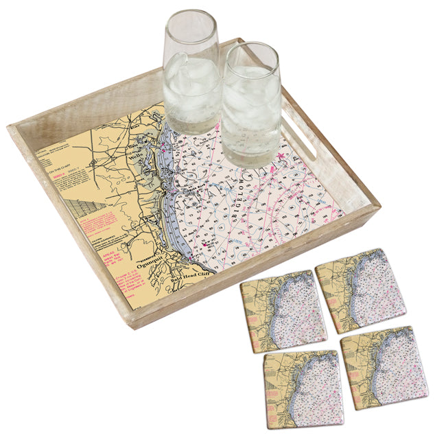 Wells Beach, ME - Marble Coaster Set