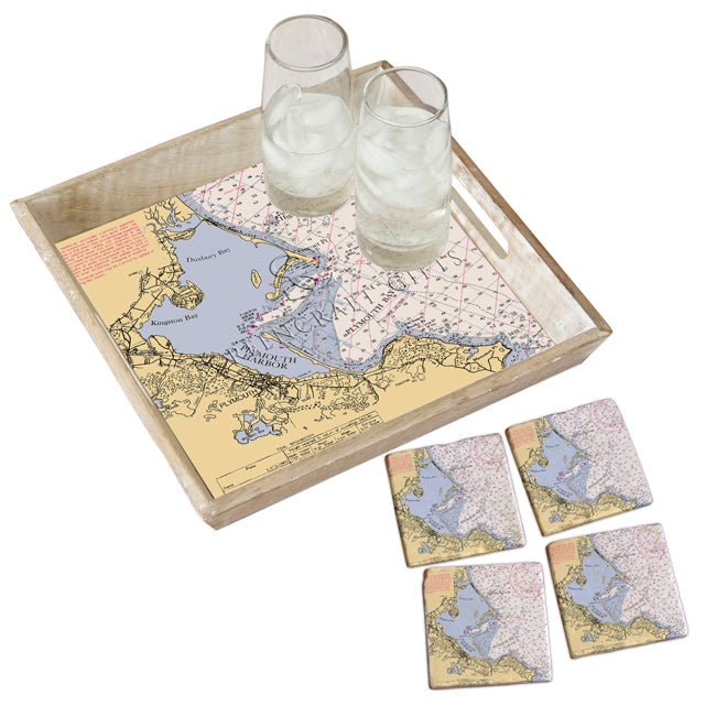 Plymouth, MA- Marble Coaster Set