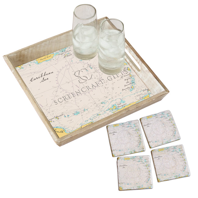 The Caribbean Sea- Marble Coaster Set