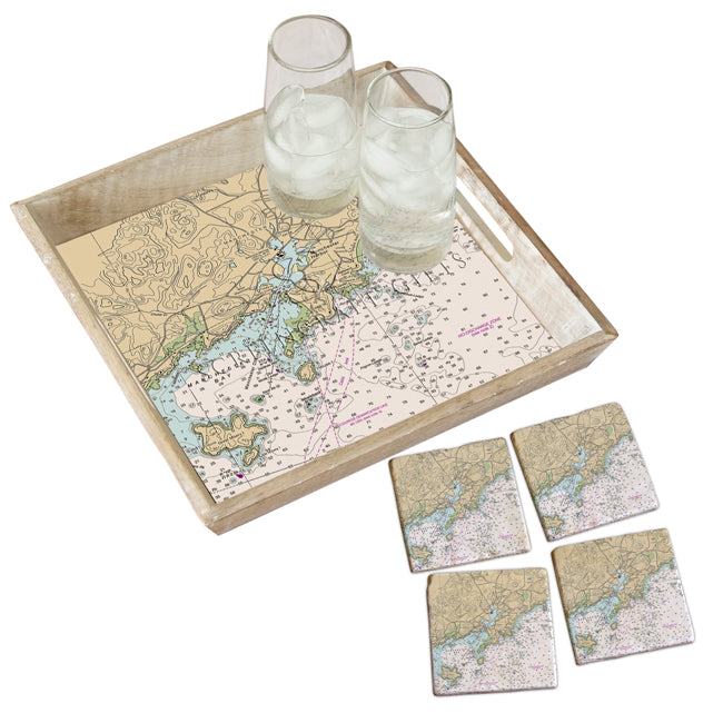 Manchester by the Sea, MA - Marble Coaster Set