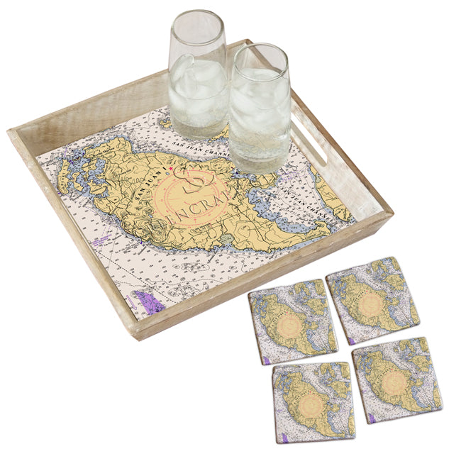 San Juan Island, WA -  Marble Coaster Set