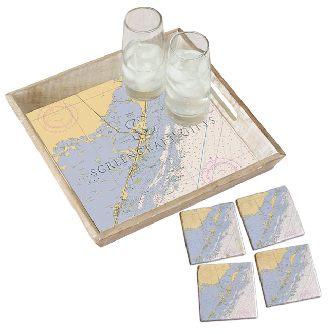 Key Largo, FL  - Marble Coaster Set