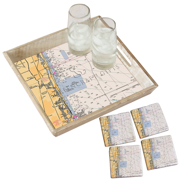 Deerfield Beach, FL - Marble Coaster Set