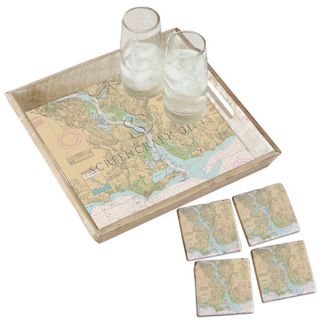 Connecticut River- Marble Coaster Set