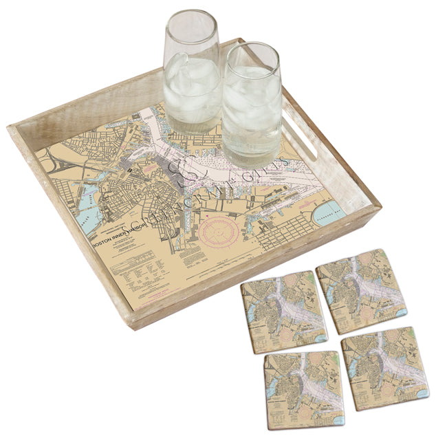 Boston, MA - Marble Coaster Set