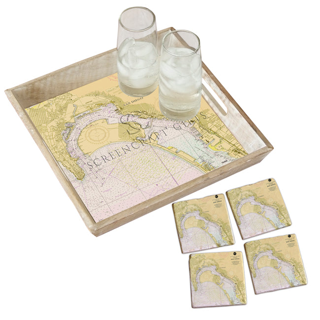 San Diego, CA -  Marble Coaster Set