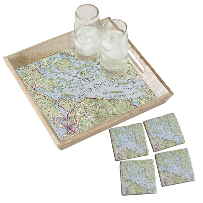 Lake Winnipesaukee, NH -  Marble Coaster Set