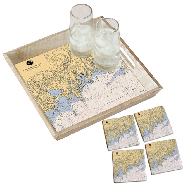 Darien, CT  - Marble Coaster Set