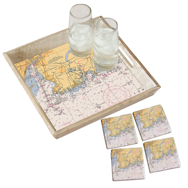 Branford, CT - Marble Coaster Set