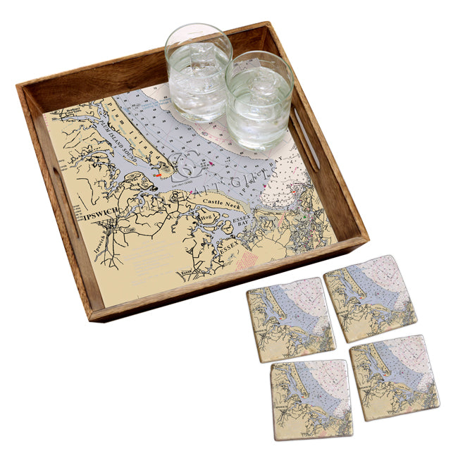 Ipswich, MA- Marble Coaster Set