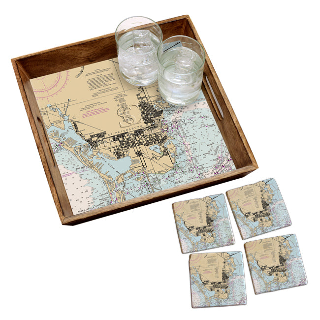St. Petersburg, FL- Marble Coaster Set