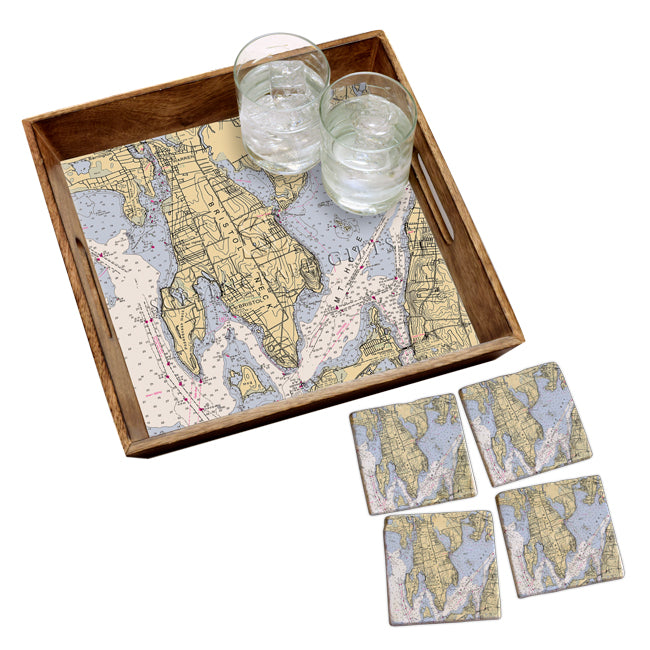 Bristol, RI- Marble Coaster Set