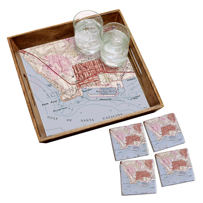 Dana Point, CA - Marble Coaster Set