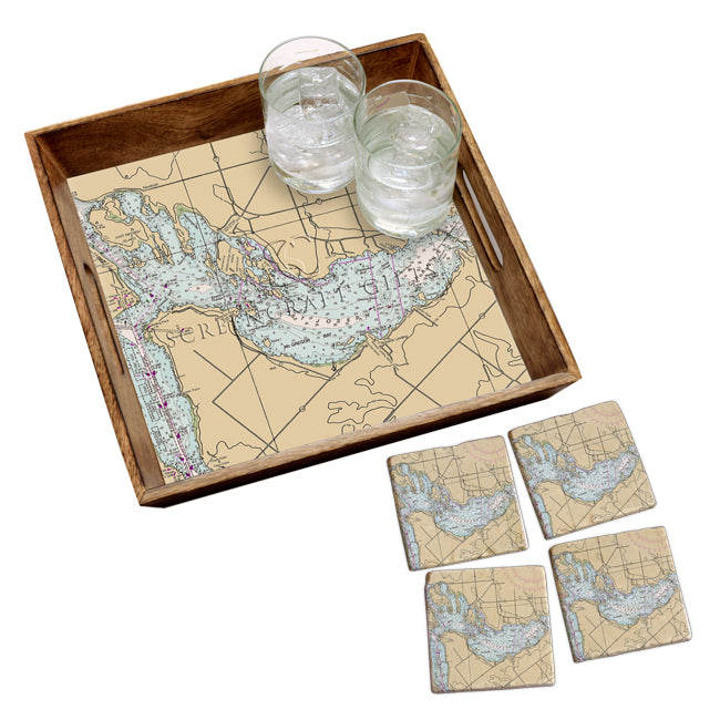 Port Findlay, Ontario - Marble Coaster Set