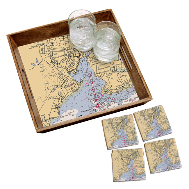 New Haven, CT - Marble Coaster Set