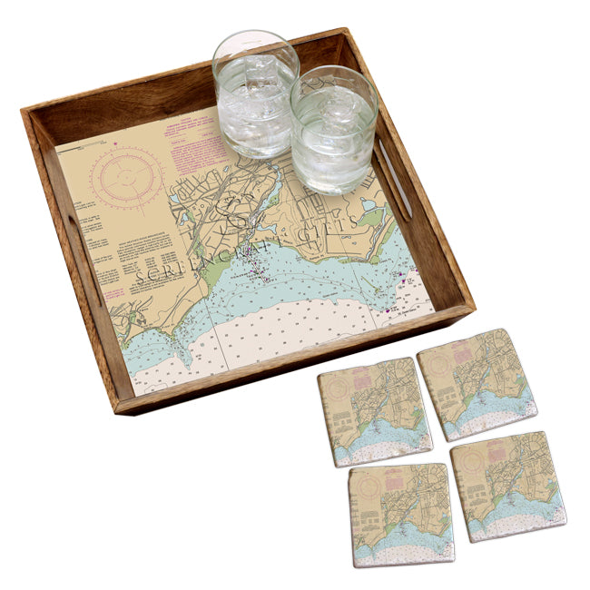 Southport, CT  - Marble Coaster Set