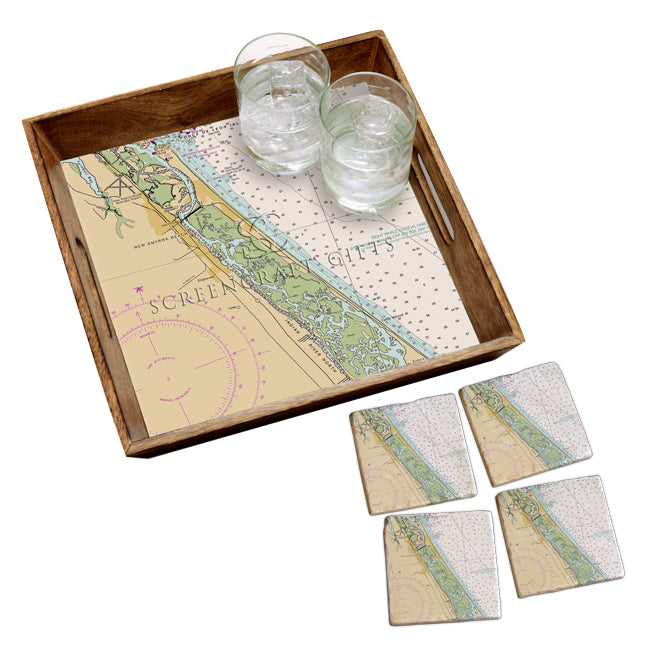 New Smyrna Beach, FL - Marble Coaster Set