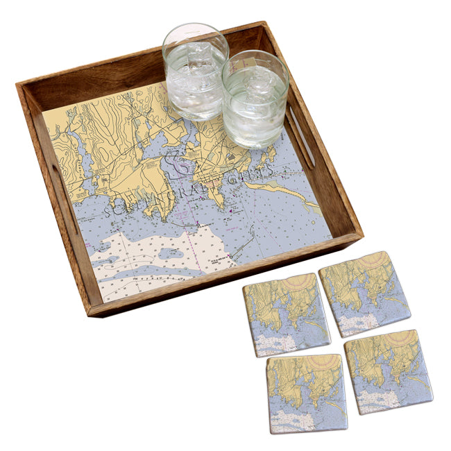 Stonington, CT - Marble Coaster Set